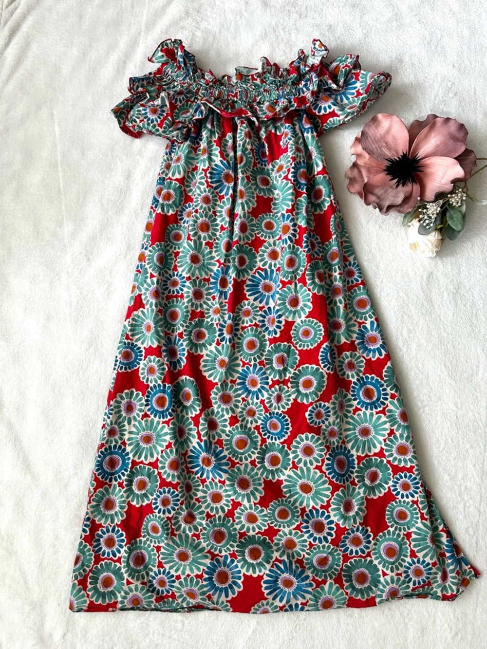 La DoubleJ Breakfast Maxi Dress Crazy Daisy size XS